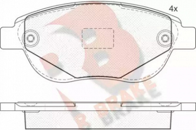 R BRAKE rb2011 -  Комплект тормозных колодок, дисковый тормоз